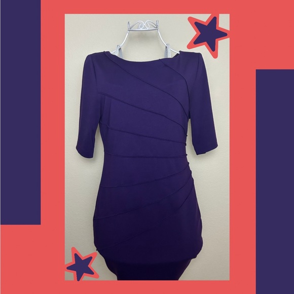 petite 10 dressbarn purple work dress - Picture 1 of 1